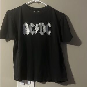 AC/DC Black T-Shirt with Silver Logo